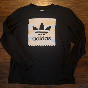 Adidas Black Long Sleeve Tee with Logo